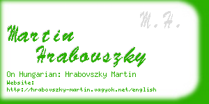 martin hrabovszky business card